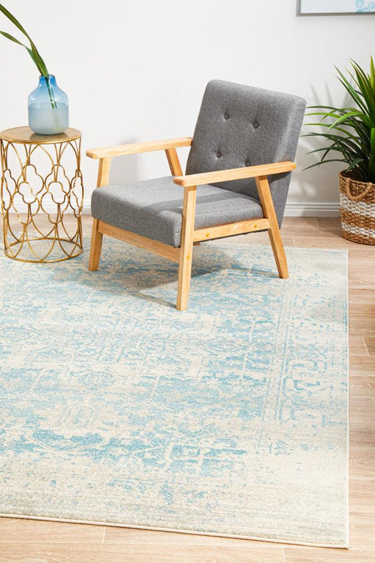 Esme Glacier White Blue Transitional Rug