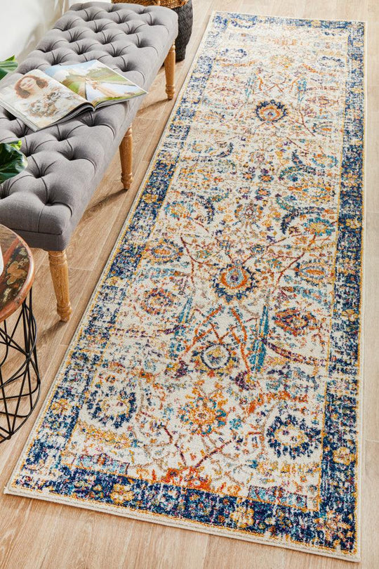 Esme Peacock Ivory Transitional Runner Rug