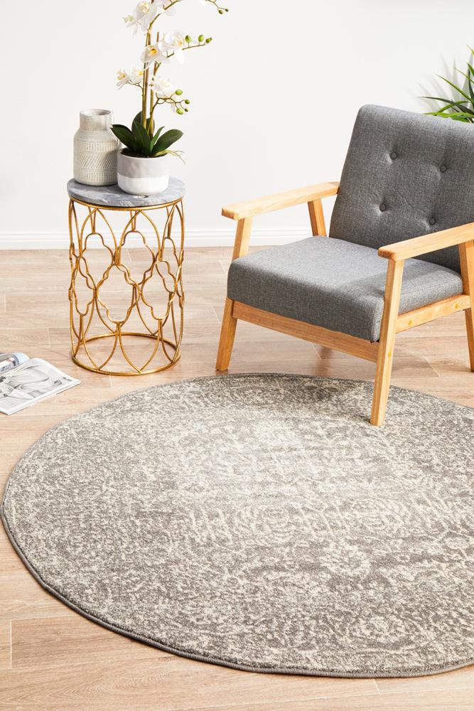 Esme Homage Grey Transitional Round Rug