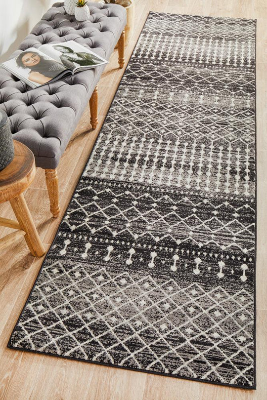 Esme Simplicity Black Transitional Runner Rug