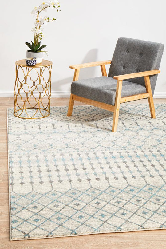 Esme Slate White Transitional Rug