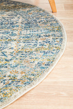 Esme Duality Silver Transitional Round Rug