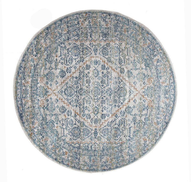 Esme Duality Silver Transitional Round Rug