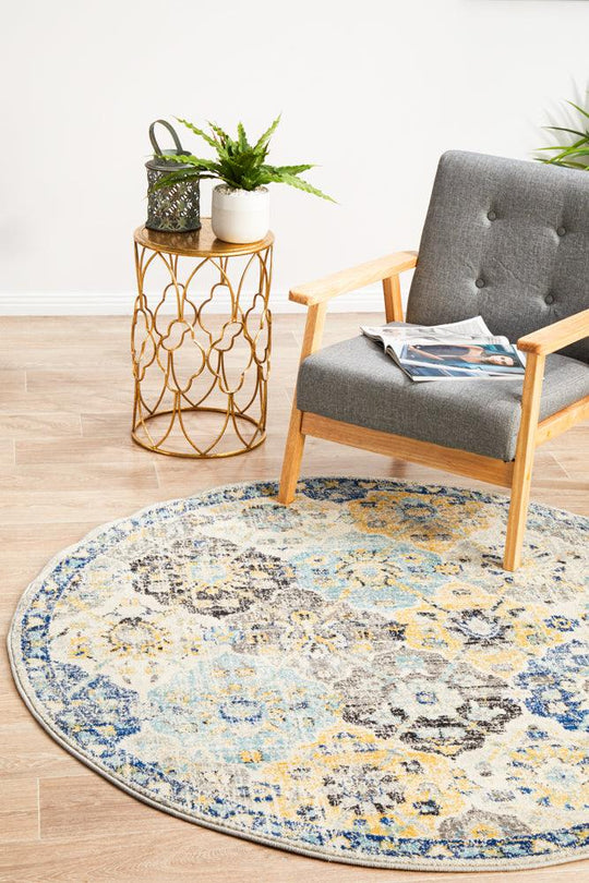 Esme Poppy Multi Transitional Round Rug