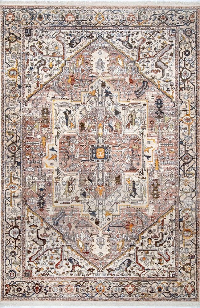 Mushroom Vintage look Heriz Rug