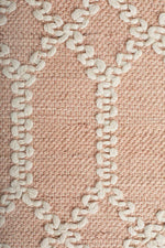 Ella Hand loomed Wool Tribal Trellis Rug Nude Soft Pink