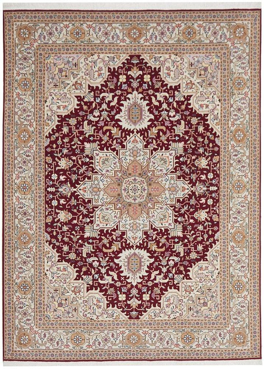 Persian Hand Knot Fine Raj Tabriz Red 29