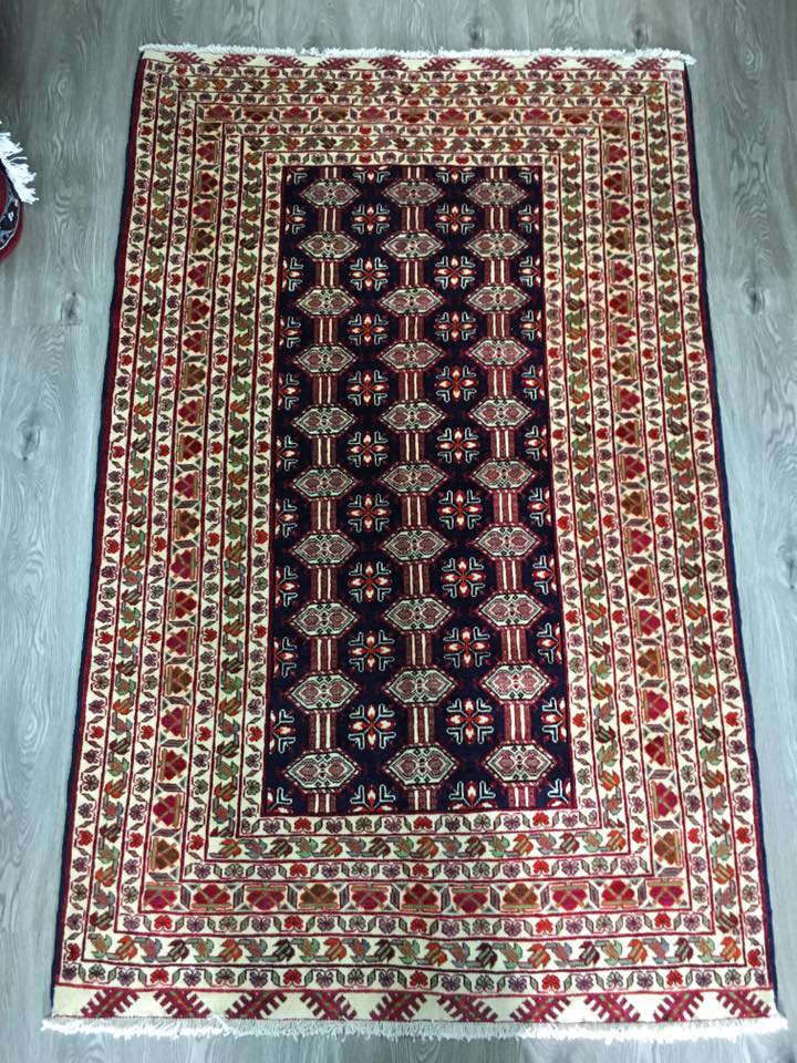 HAND KNOTTED PERSIAN TORKAMAN RUG 208X130 CM