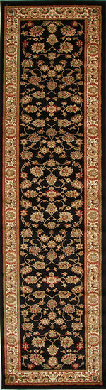 Istanbul Traditional Floral Pattern Rug Black - aladdinrugs - 4