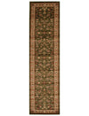 Traditional Floral Pattern Rug Runner Green