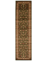 Traditional Floral Pattern Rug Runner Green