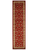 Traditional Floral Pattern Rug Runner Red