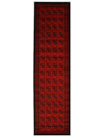 Classic Afghan Pattern Rug Runner Red