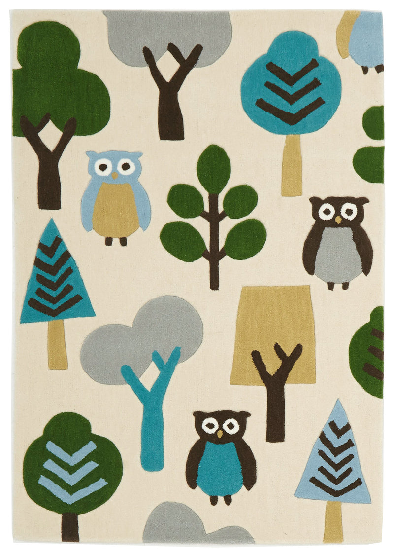 Owl In The Forest Rug Cream - aladdinrugs - 2