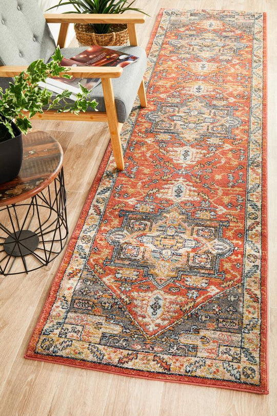 Artin Power Loomed Terracotta Runner Rug