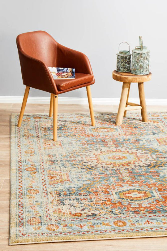 Artin Power Loomed Blue Rug