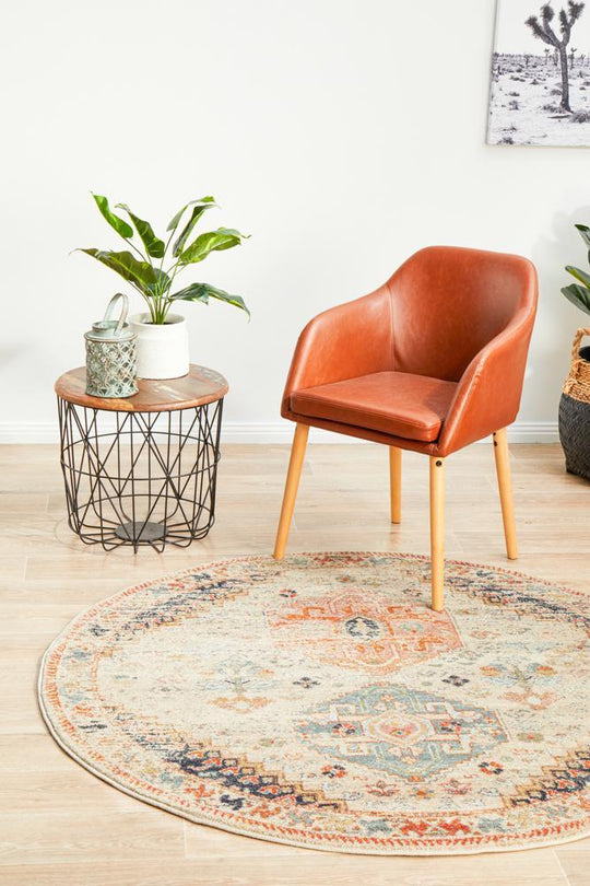 Artin Power Loomed Autumn Round Rug