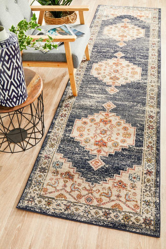 Artin Power Loomed Ecru Runner Rug