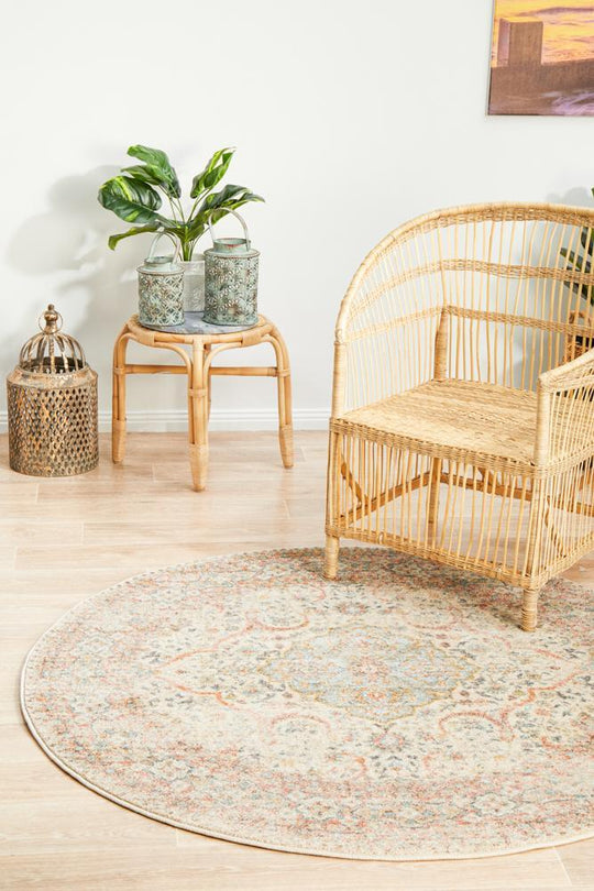 Artin Power Loomed Papyrus Round Rug