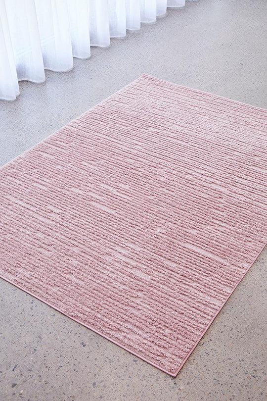 Power Loomed Marina Suri Pink Rug