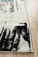 Lydia Abstract Rug Blue White Black Grey