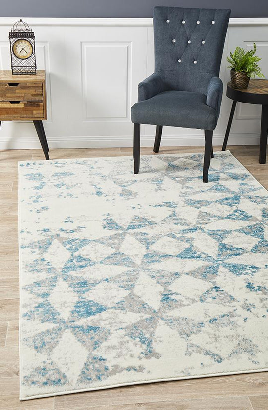 Vanessa Modern Rug Blue Grey White