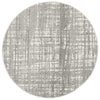 Susa Farzin  Abstract Modern Silver Grey Round Rug