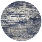 Susa Jahan Dunescape Modern Blue Grey Round Rug