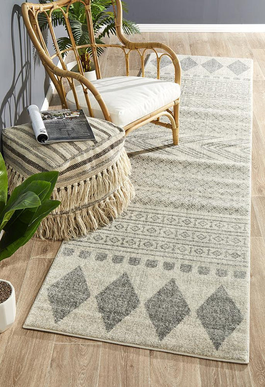 Susa Arash  Modern Tribal Design Grey Runner Rug