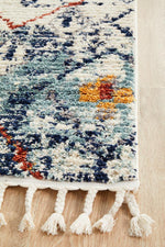 Blue Plush Moroccan Rug Runner Rug