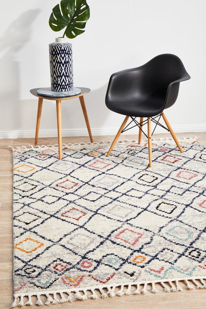 White Plush Moroccan Rug-230X160 CM