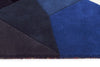 Eclectic Designer Wool Blue Rust Purple  Runner Rug