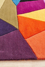 Eclectic Designer Wool Blue Rust Purple Rug