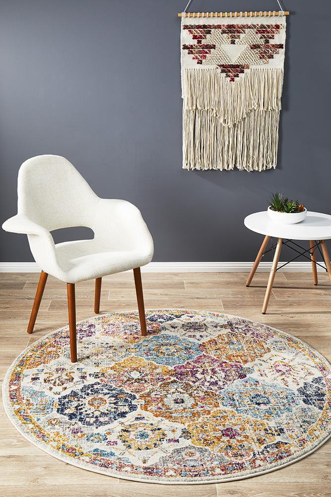 Boho Vintage Olivia Round Rust Rug – Aladdin Rugs NZ