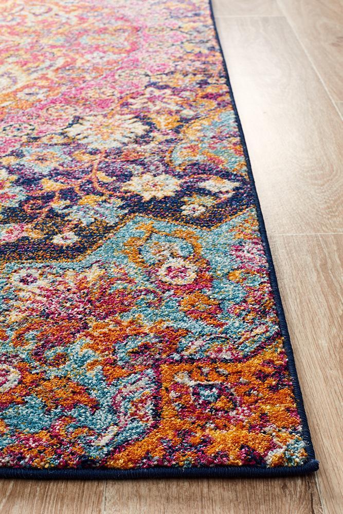 Multicolour Retro Rug Boho Vintage Natalie Multi Coloured Rug – Aladdin Rugs NZ