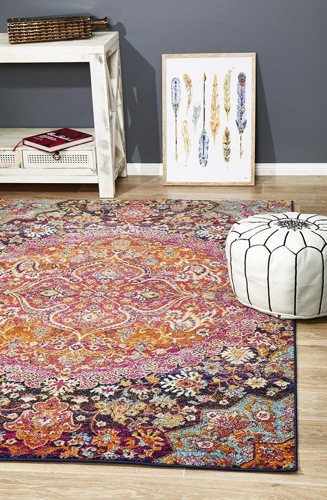Boho Vintage Natalie Multi Coloured Rug