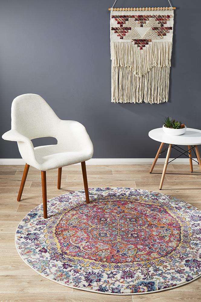 Boho Vintage Natalie Rust Round Rug