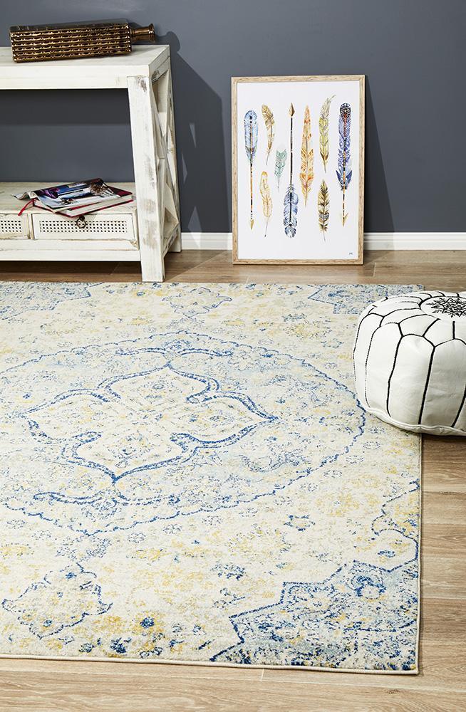 Boho Vintage Jenna Sky Blue Rug – Aladdin Rugs NZ
