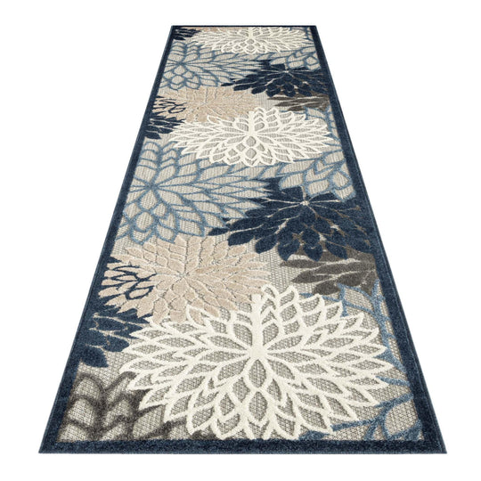 Mona 1210 Blue  OutDoor/InDoor Rug Hallway Runner