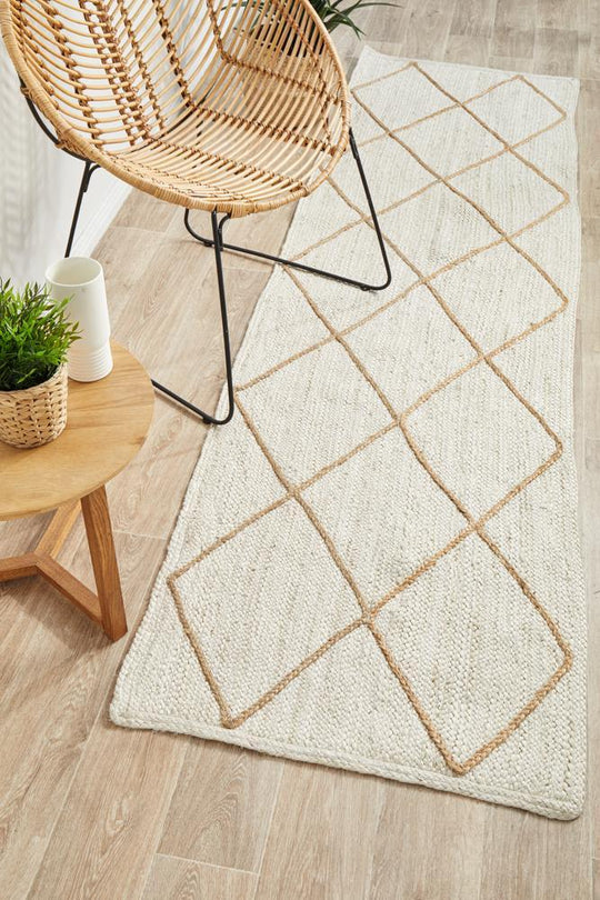 Sahra 222 White Runner Rug