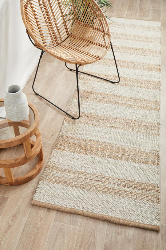 Sahra 555 Natural White Runner Rug
