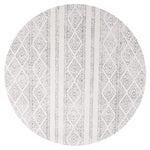 Aladdin Naima  White And Grey Tribal Round Rug