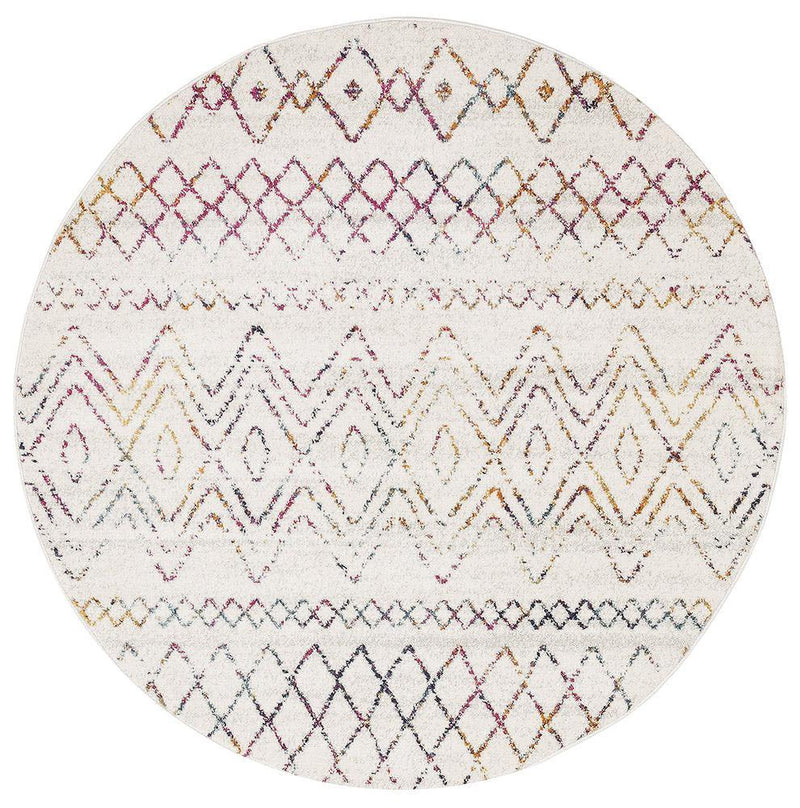 Aladdin Styled Rugs Aladdin Iman Multi Rustic Tribal Round Rug – Aladdin Rugs NZ