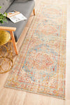 Helena Traditional Floral Faded Blue Modern Rug Runner