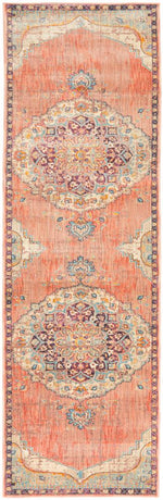 Helena Traditional Floral Terracotta Colour Modern Floor Rug