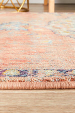 Helena Traditional Floral Terracotta Colour Modern Floor Rug  Runner