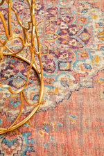 Helena Traditional Floral Terracotta Colour Modern Floor Rug  Runner