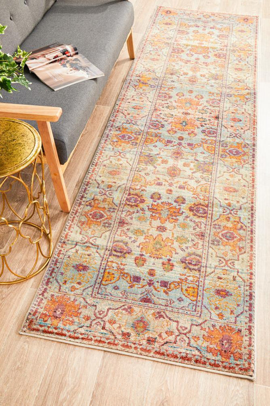 Helena Traditional Floral Multi Colour Modern Floor Rug Runner