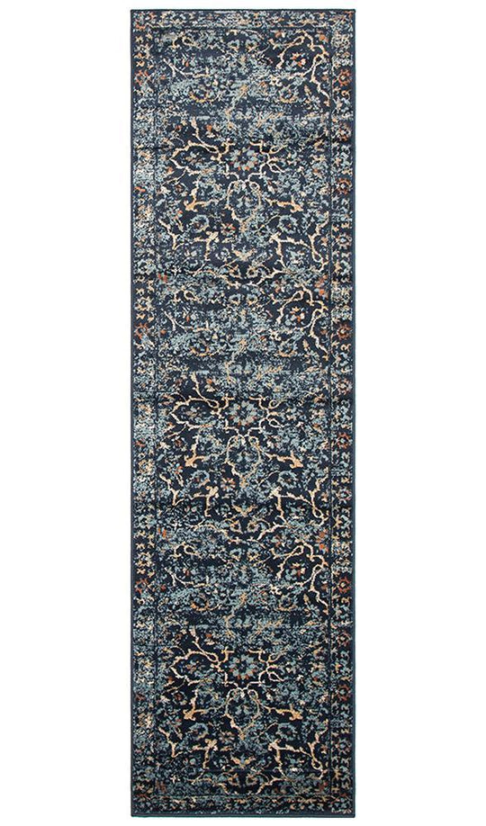 Asmita Stem Navy Rug Runner