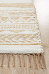 Array Hand-Crafted  Jute - Cotton White Rug